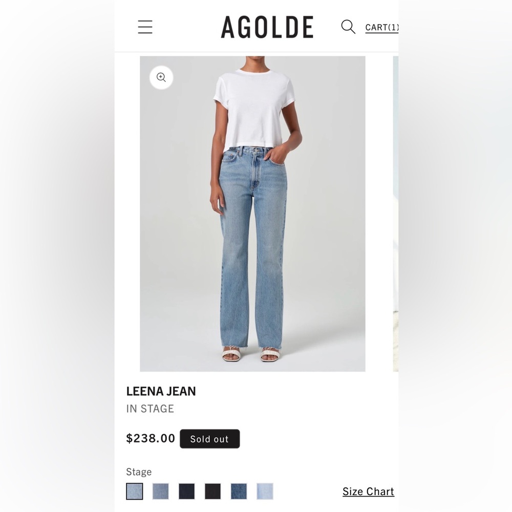 AGOLDE Leena Jean High-Rise Straight Leg Jeans — Light Wash Blue